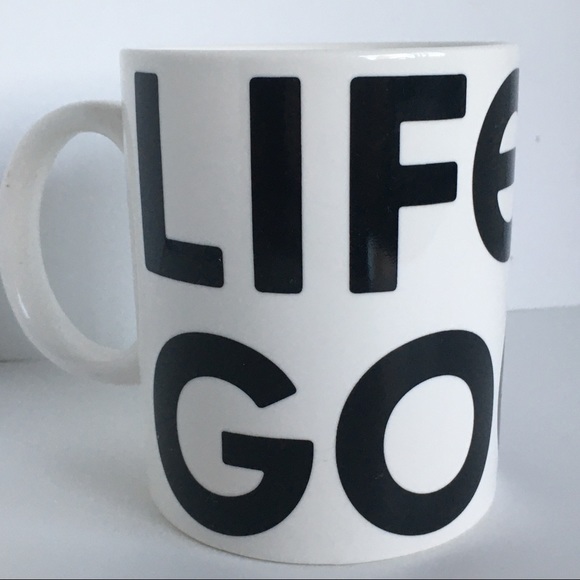 Life is good mug White ceramic with large Black Lettering coffee tea cup NEW - Picture 1 of 10